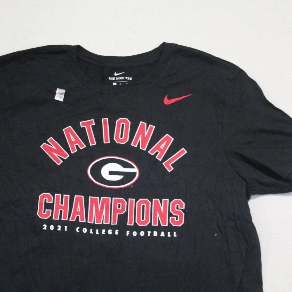 Nike Tee Shirt Black National Champions Georgia Casual Size XL